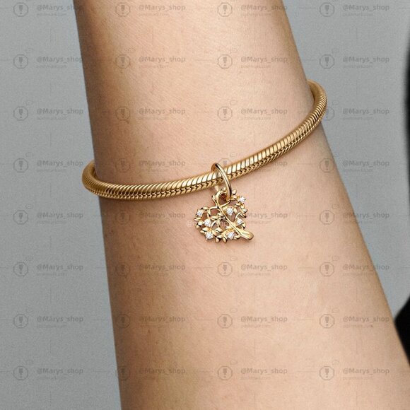 Pandora Sparkling Heart & Family Tree Dangle Charm|Gold - Picture 2 of 2